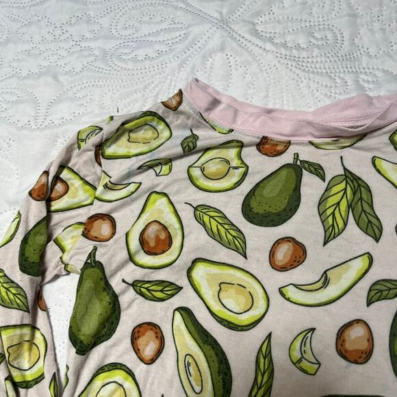 Little Sleepies Blush Pink Advocado PJ Set Size 7/8 - Picture 6 of 12
